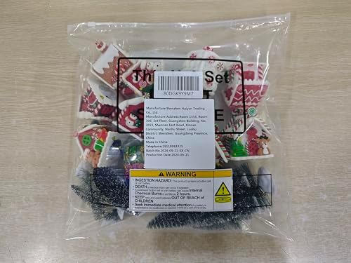 Shappy 48 Pcs Christmas Village Set with LED Lights and Trees