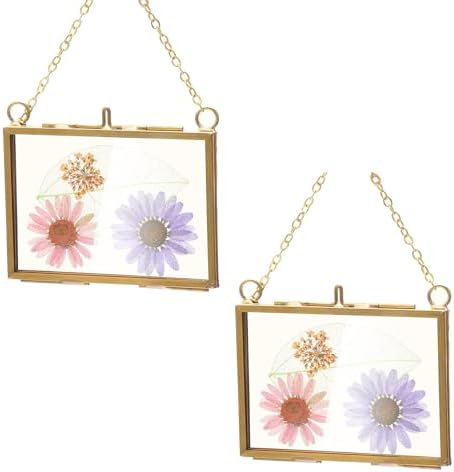 Belupai 2pcs Glass Pressed Flower Frames
