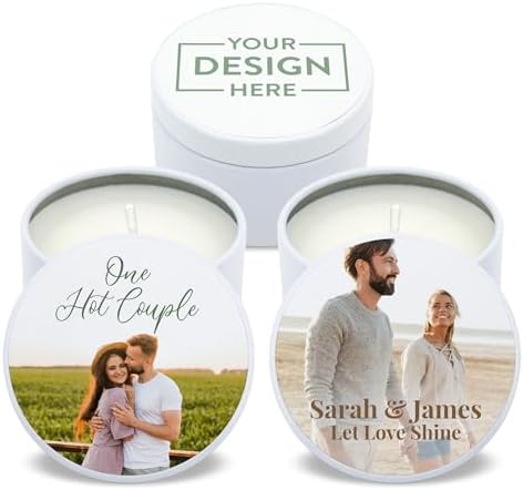 Personalized Wedding Candles with Photo - Set of 10