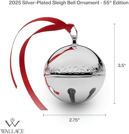 Wallace 2025 Silver Plated Sleigh Bell Ornament 55th Edition 1