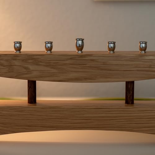 Handmade 9 Branch Modern Menorah in Oak