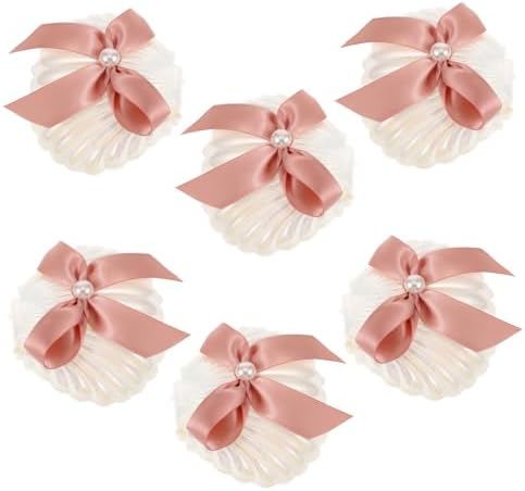 PRETYZOOM 12pcs Seashell Candy Boxes with Ribbons for Weddings and Parties