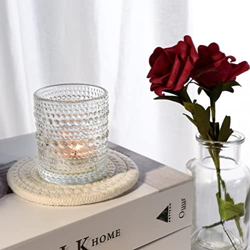 12 Pcs Clear Glass Tea Light Candle Holder Set