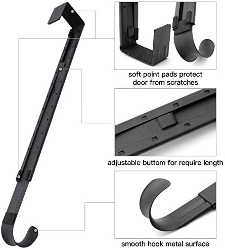 Adjustable Wreath Hanger for Front Door and Hooks Organizer