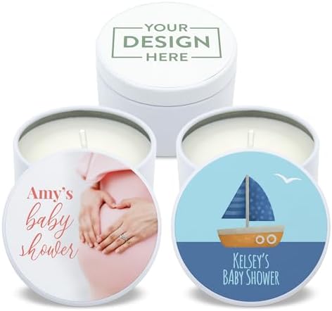 Custom Candles with Personalized Photo - Set of 10 White Tins