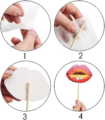 40pcs Fun Lip Photo Booth Props with Stick
