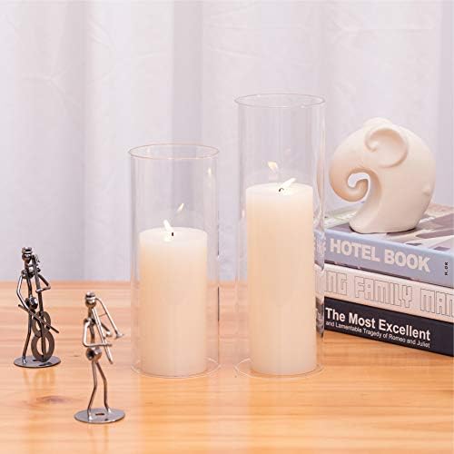 WGVI Hurricane Candle Holder Sleeve 4 Inch Clear Glass Cylinder