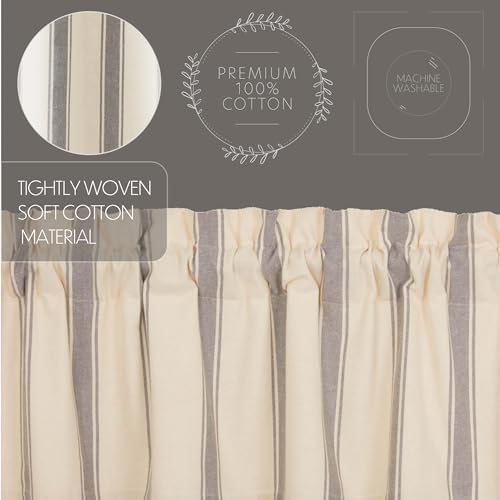VHC Brands Grace Grain Sack Stripe Swag Panels Set of 2