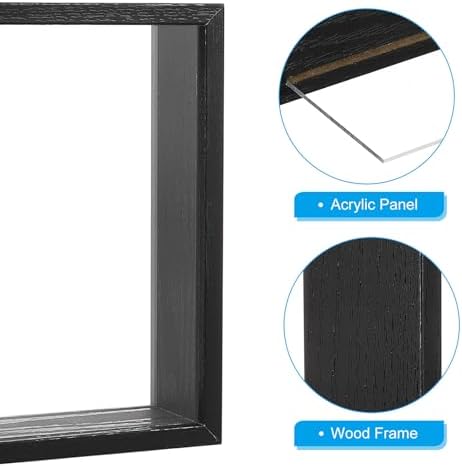 PATIKIL 8x10 Black Wooden Dried Flower Photo Frame