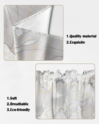 Grey Marble Swag Curtains with Rod Pocket