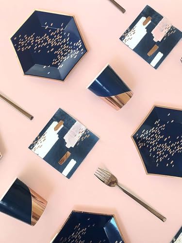 Harlow Grey Erika Navy Party Napkins Set 20 Ct