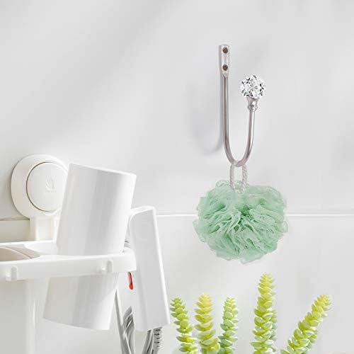 2pcs Curtain Holdback with Clear Crystal Ball Heavy Duty Metal Drapery Holder Hooks