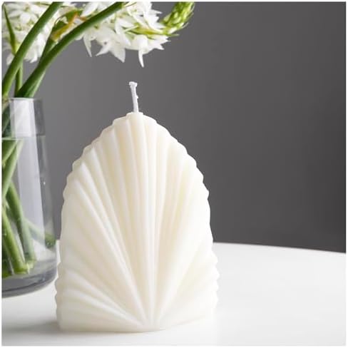 4 Pcs Ribbed Pillar Candles with Modern Aesthetic Design