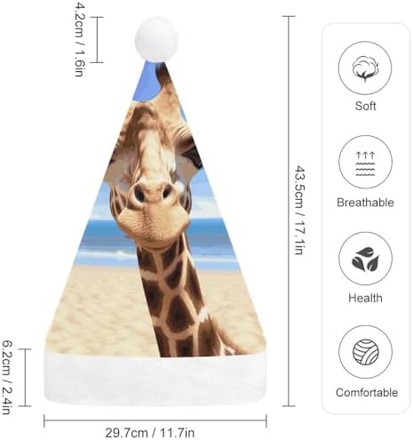 Santa Hat Beach Giraffe Christmas Headwear for Adults
