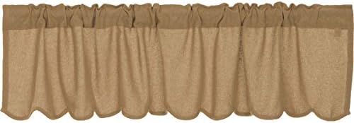 Burlap Scalloped Valance 16x72 for Farmhouse Decor