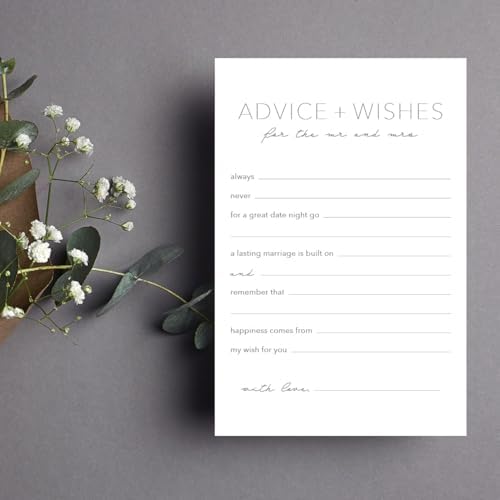 CARDAMONOLY Advice and Wishes Cards for Wedding Decorations