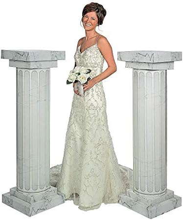 Fun Express 45 Tall Marble-Look Fluted Pillars 2 Pack