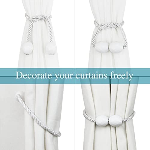 Strong Magnetic Curtain Tiebacks 2 Pack White