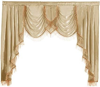 NAPEARL Champagne Swag Valance Curtain 61x49 Inch