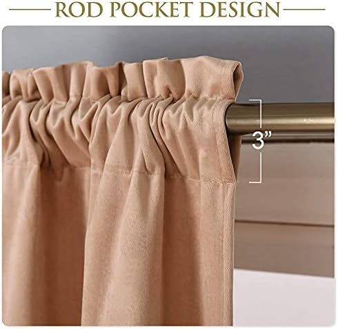StangH Blush Velvet Valance Curtain - 52x18 Inches 1 Panel