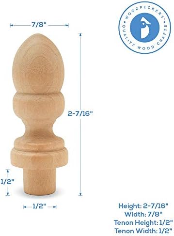 Small Wood Finials 2-716 Inch Pack of 12 by Woodpeckers