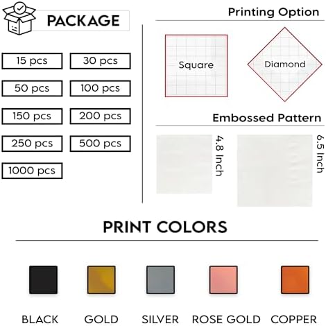 Luxury Personalized Napkins For Party Custom Printed Wedding Napkins
