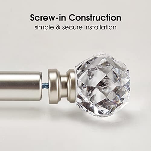 Luxury Satin Silver Faceted Curtain Rod Finials Set of 2