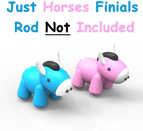 Cute Horse Curtain Rod Finials for Kids Bedroom