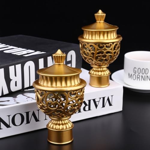 Zerodeko 6PCS Curtain Pole Ends with Golden Design