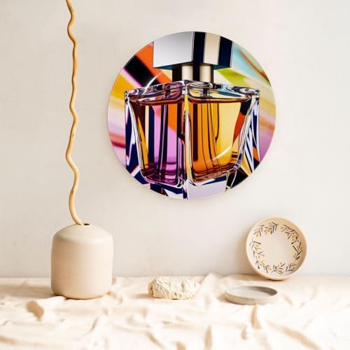 Ceramic Decorative Plate with Perfume Bottle Print 6in