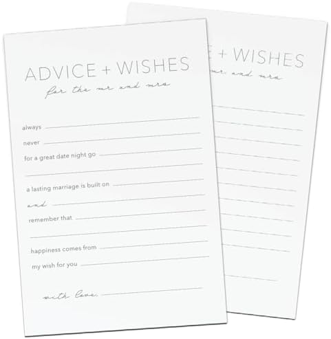 CARDAMONOLY Advice and Wishes Cards for Wedding Decorations