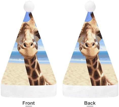 Santa Hat Beach Giraffe Christmas Headwear for Adults