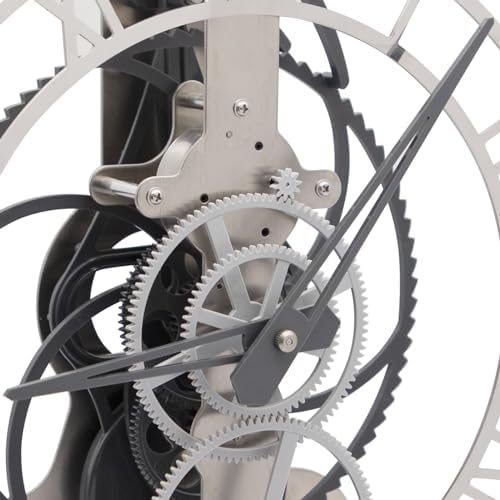 Pendulum Desk Gear Clock with Real Moving Gears Steampunk Design