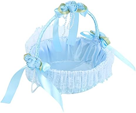 Flower Girl Basket with Handle for Wedding Ceremony