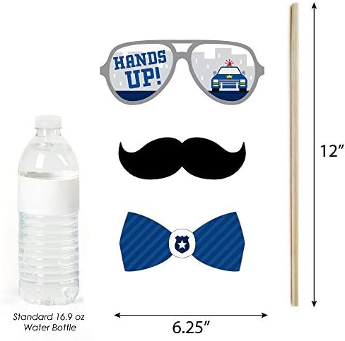 Big Dot Of Happiness Police Photo Booth Props Kit - 20 Count
