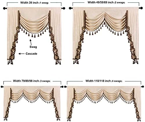ELKCA Beige Chenille Valance for Living Room and Bedroom