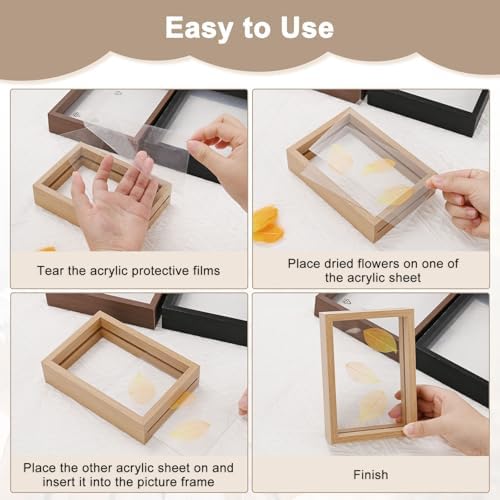 2-Pack Wooden Pressed Flower Frame 4x6 Inch