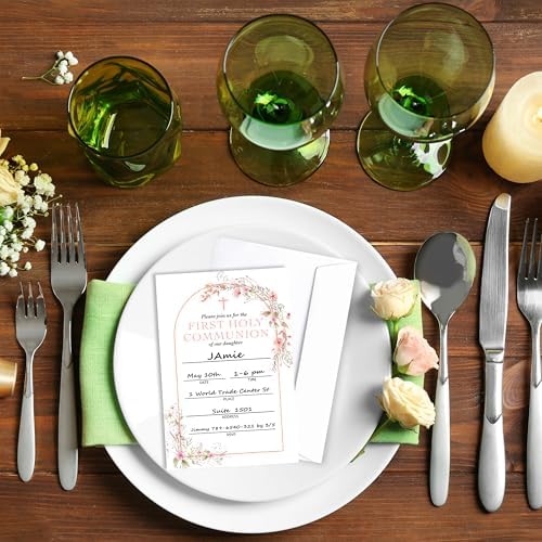 Baptism Invitation Set with 25 Cards and Envelopes