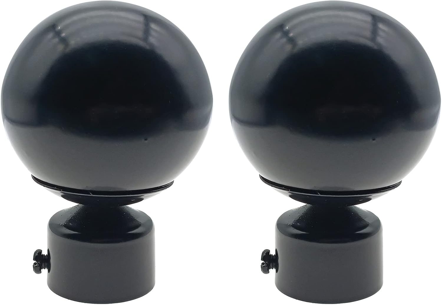 4Pcs 087 Inch Window Curtain Rod Caps Black Metal Finials