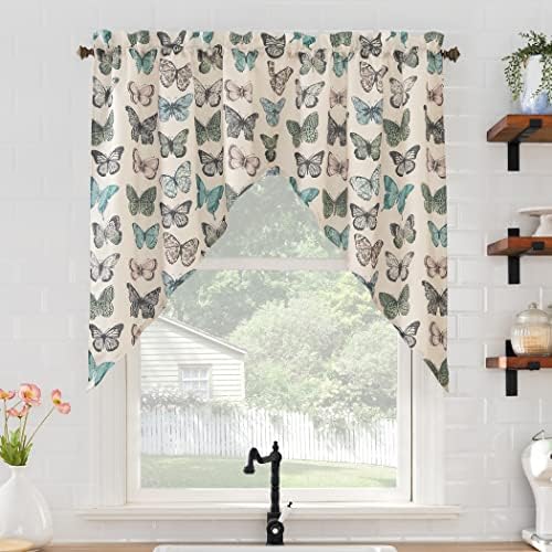 No 918 Blue Magdalena Crushed Sheer Voile Rod Pocket Curtain Panel