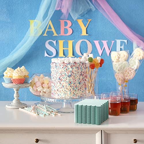 100 Pcs Scalloped Mint Green Napkins for Parties