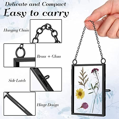 Landhoow 8 Pcs Double Glass Frame for Pressed Flowers