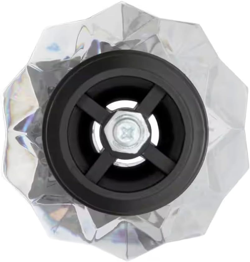 Ceybo Crystal Sphere Finials with Black Base Set of 2