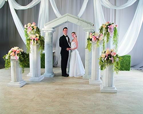 Fun Express 45 Tall Marble-Look Fluted Pillars 2 Pack