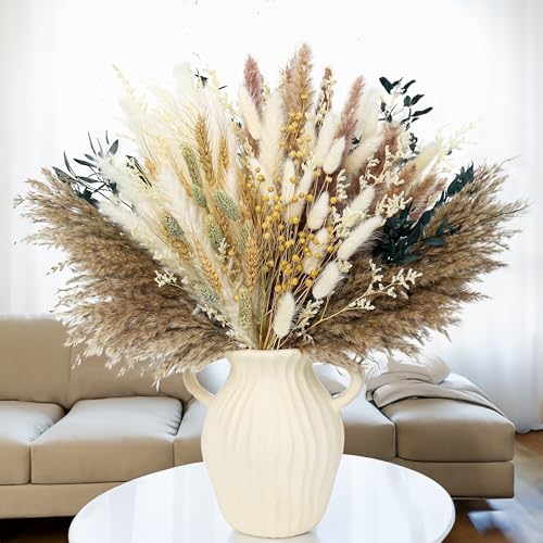 Dried Pampas Grass Decorations 117 Pieces Bouquet Set