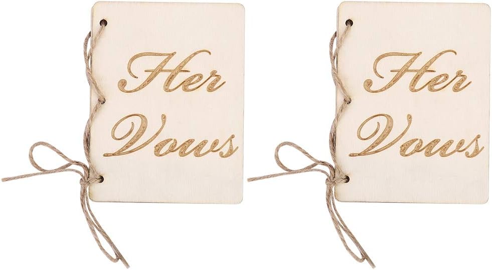 Wedding Vow Booklets Set of 2 with Hem Rope