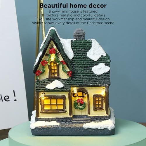 TOPINCN LED Lighted Christmas Village House Decor
