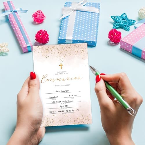 Baptism Invitations Cards with Envelopes Set