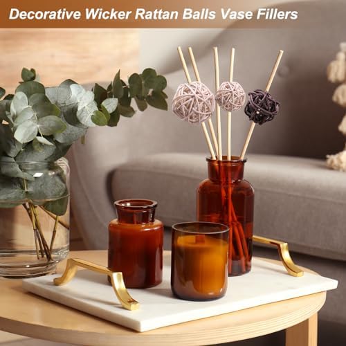 Uxcell 40 Pcs Wicker Rattan Decorative Balls