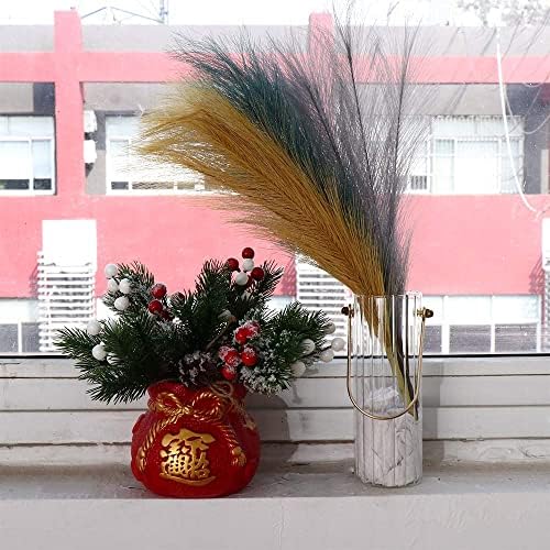 Ivory Dried Pampas Grass Branches 17 Inch for Home Wedding Decor